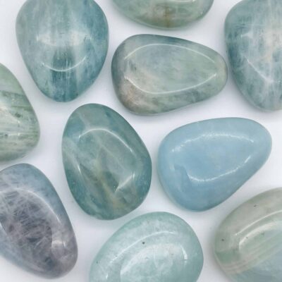 Akvamarin Håndpolerede Lommesten