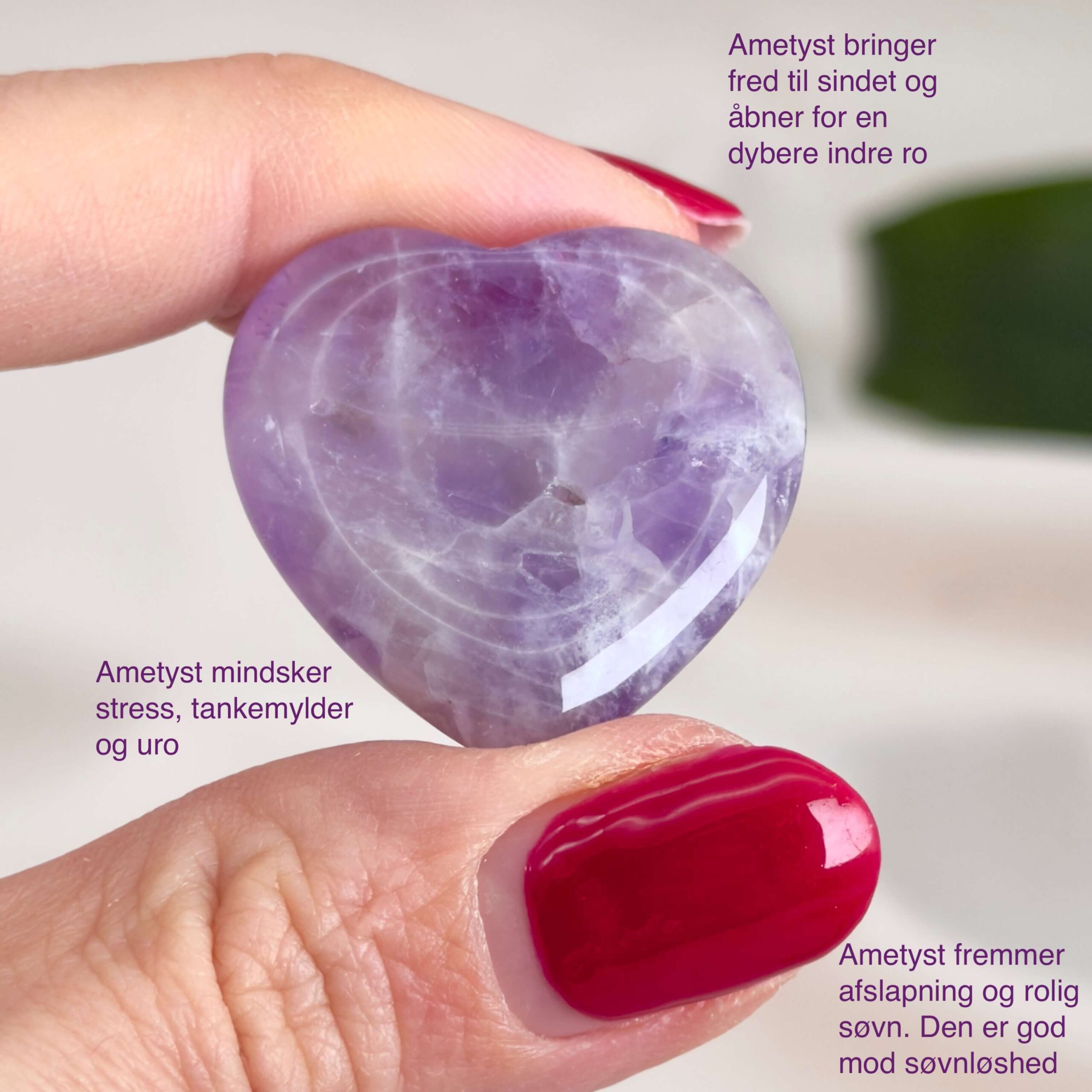 Ametyst bekymringssten krystal sten tags