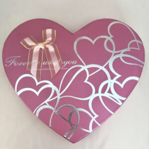 Hjerteformet lyserød gaveæske krystal sten