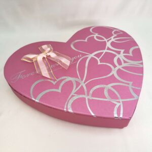 Hjerteformet lyserød gaveæske krystal sten