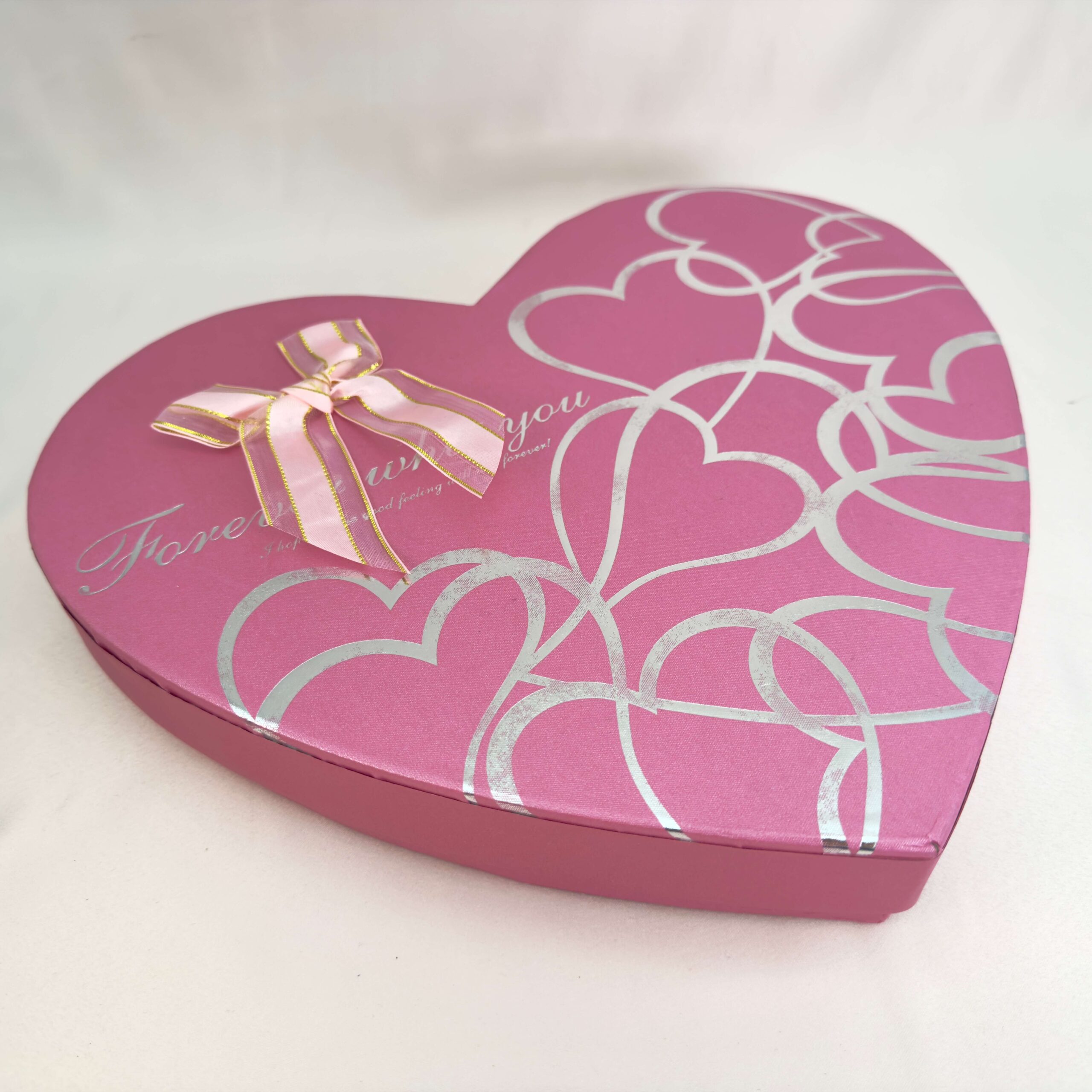 Hjerteformet lyserød gaveæske krystal sten