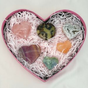 Hjerteformet lyserød gaveæske krystal sten med gaveide