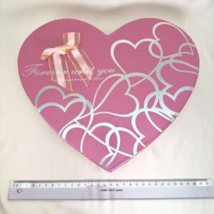 Hjerteformet lyserød gaveæske krystal sten med lineal