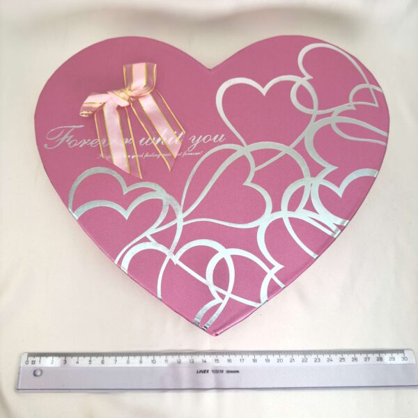 Hjerteformet lyserød gaveæske krystal sten med lineal