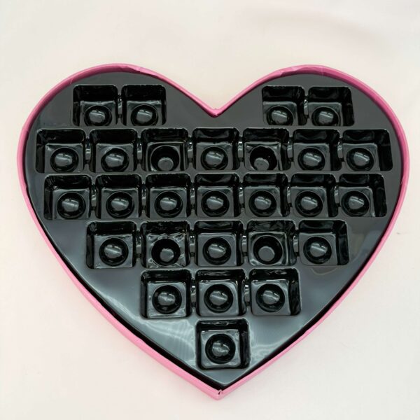 Hjerteformet lyserød gaveæske krystal sten med plastikbeholder