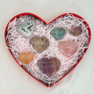 Hjerteformet rød gaveæske krystal sten med gaveide