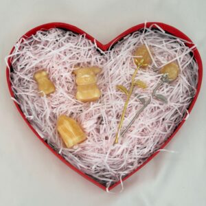 Hjerteformet rød gaveæske krystal sten med gaveide