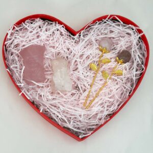 Hjerteformet rød gaveæske krystal sten med gaveide