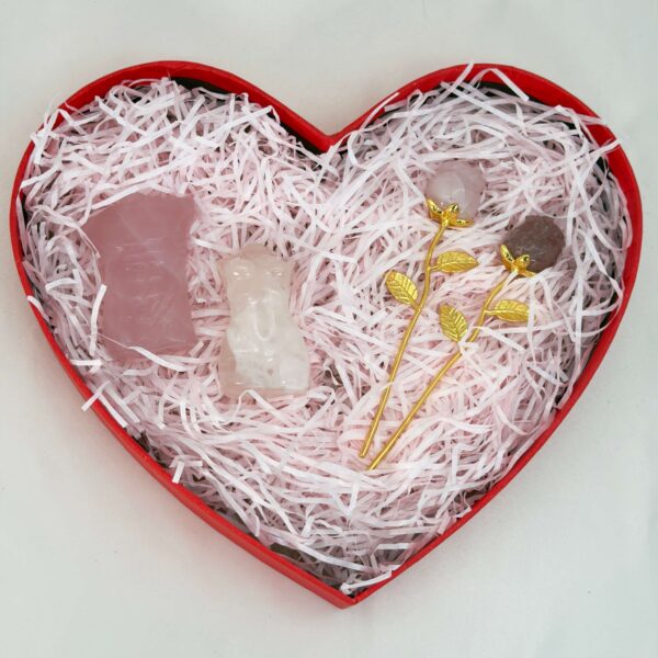 Hjerteformet rød gaveæske krystal sten med gaveide