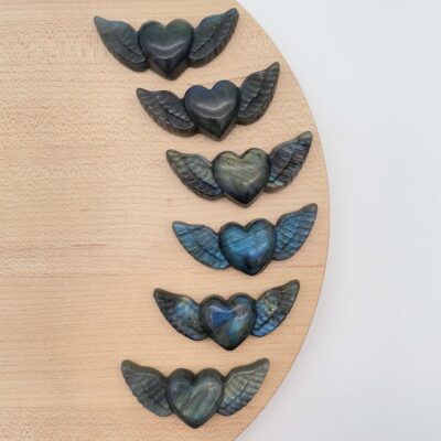 Labradorit Hjerte med Vinger