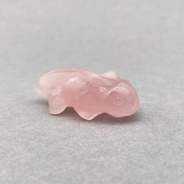 Lille salamander i ægte krystal – symbol på transformation og fornyelse.