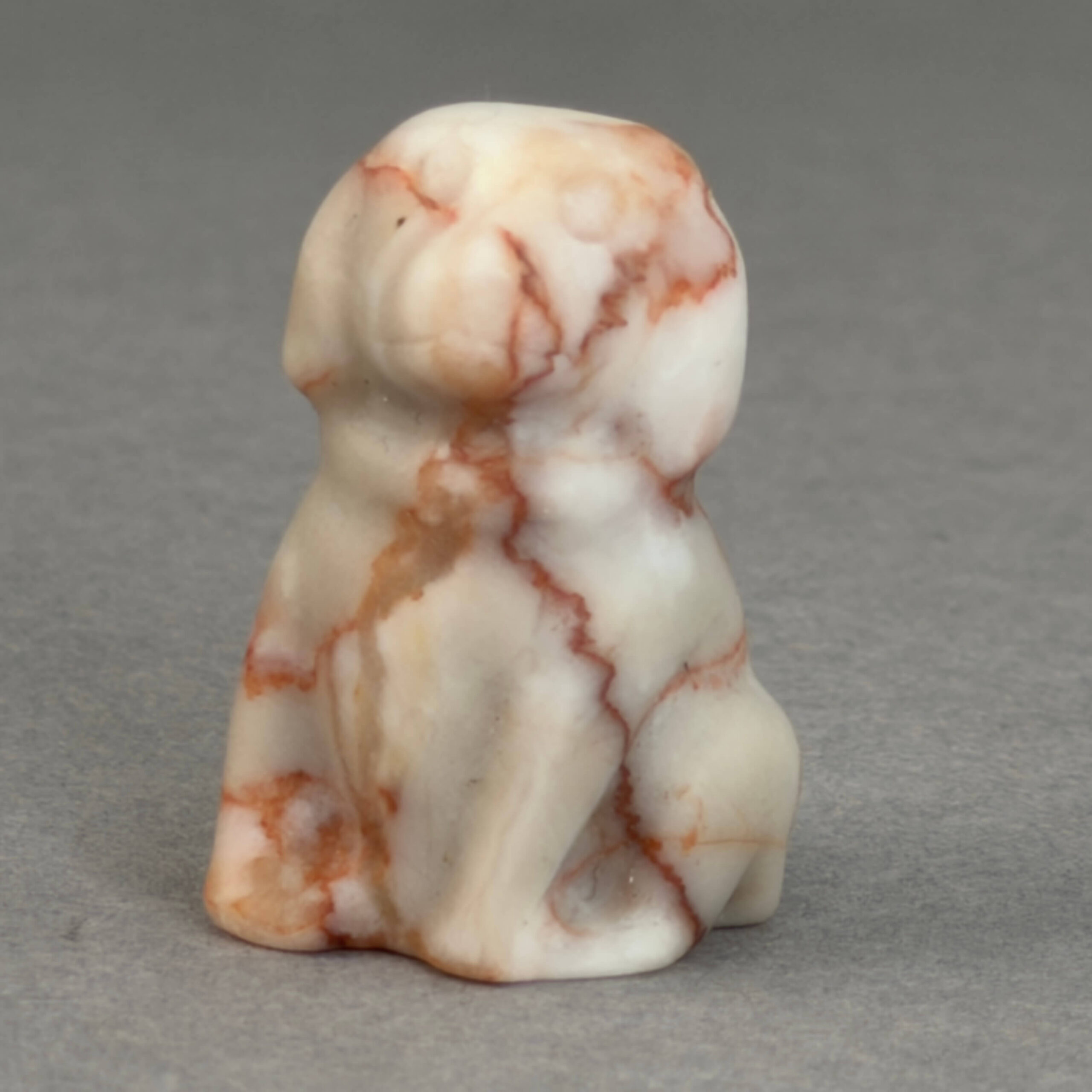 krystal hund 3 cm sten rød net jaspis