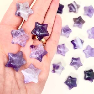 Ametyst mini stjerner i hånd
