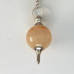 Agat Pendul Krystal Sten med kæde på hvid baggrund