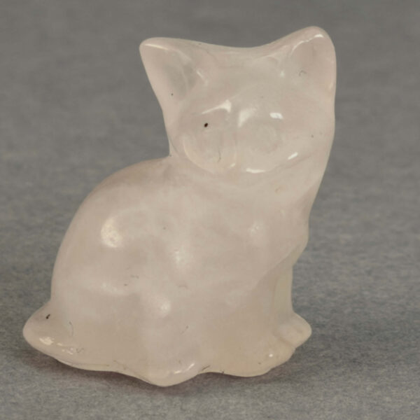 krystal kat 3 cm siddende rosakvarts