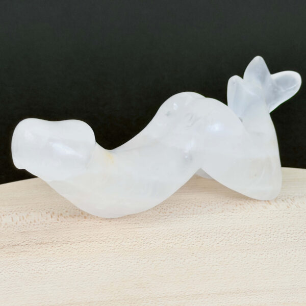 Bjergkrystal Penis Krystal Sten på sort baggrund