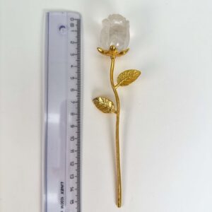 Sodalit Rose med guldfarvet stilk krystal sten med lineal