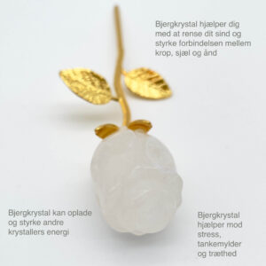 Sodalit Rose med guldfarvet stilk krystal sten med tags