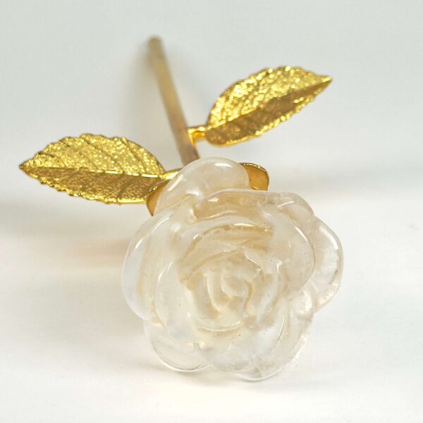 bjergkrystal Rose med Guldfarvet stilk krystal sten