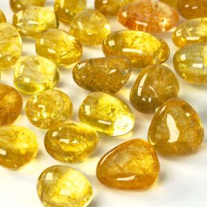 Citrin premium lommesten krystal sten samling på hvid baggrund