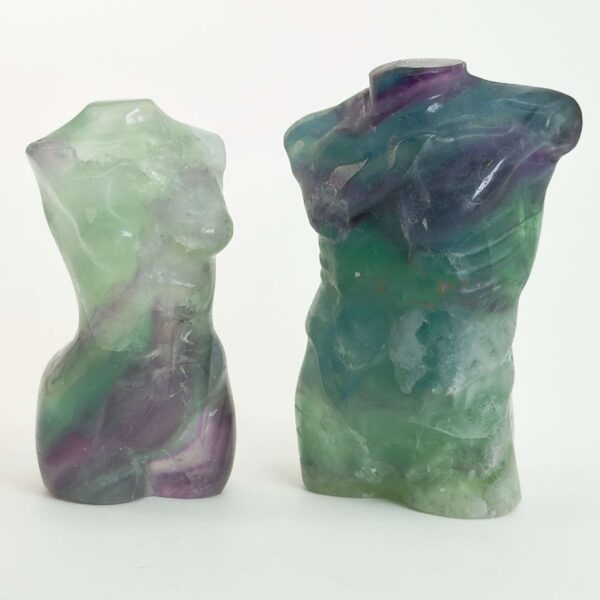 Fluorit Regnbue Par krystal sten på hvid baggrund