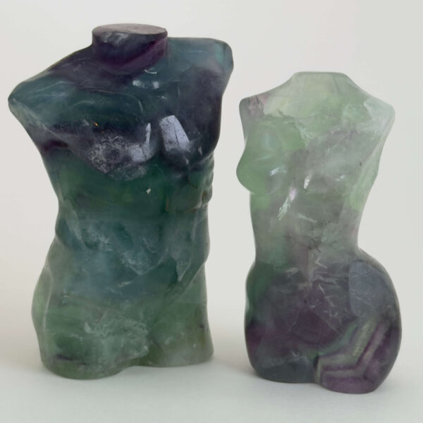 Fluorit Regnbue Par krystal sten på hvid baggrund