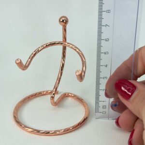 Holder til krystal hjerte og håndsten messing lineal