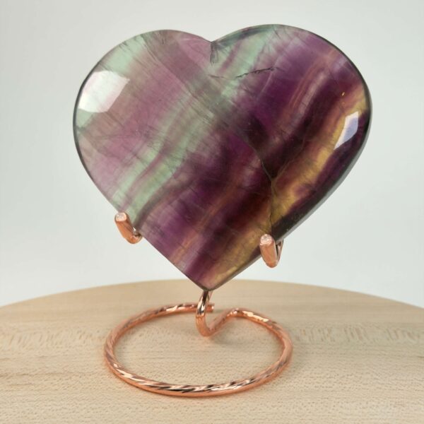 Holder til krystal hjerte og håndsten messing med stort hjerte