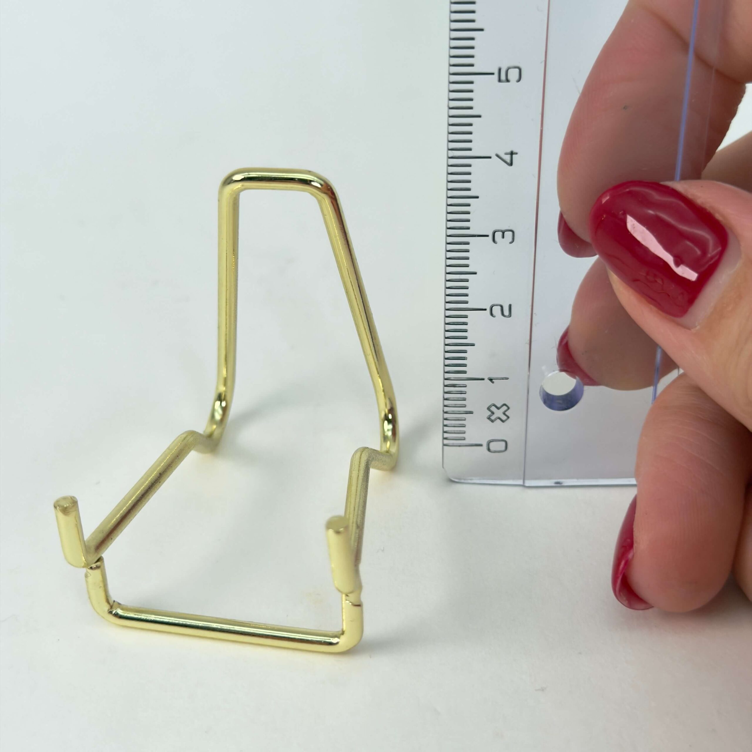 Holder til krystal hjerte og håndsten slank lille lineal