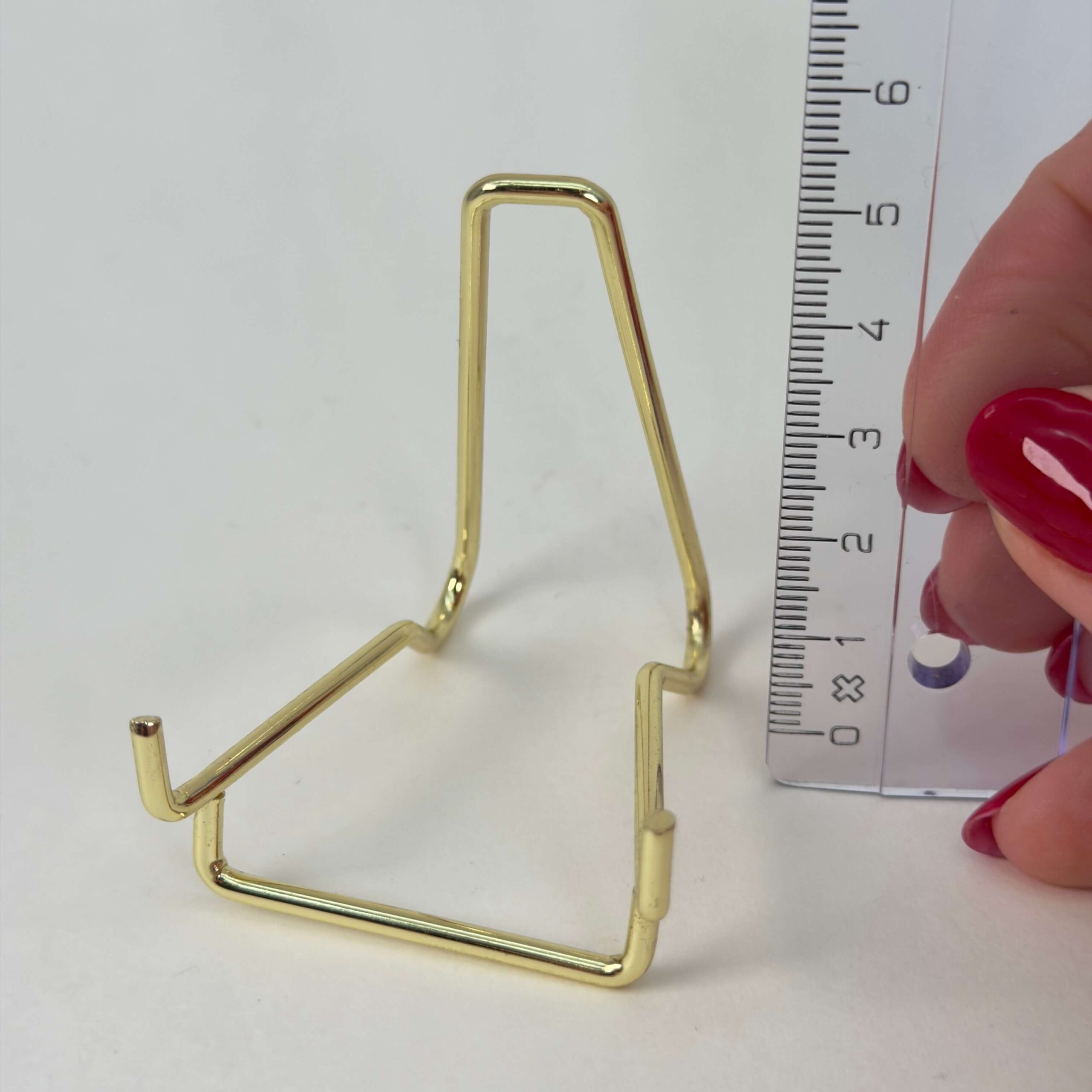 Holder til krystal hjerte og håndsten slank stor lineal