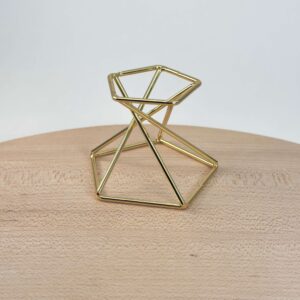 Holder til krystal kugle metal dobbelt stander guld