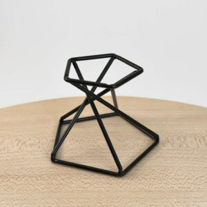 Holder til krystal kugle metal dobbelt stander sort