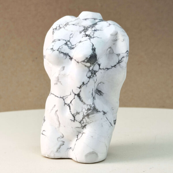 Howlit Kvindekrop Krystal sten på brun baggrund