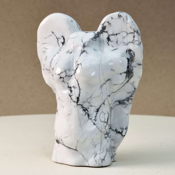 Howlit Mandekrop Krystal sten på brun baggrund