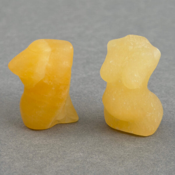 Krystal gravid kvindekrop sten par gul calsit