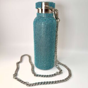 Termodrikkedunk Blå med kæde på hvid baggrund