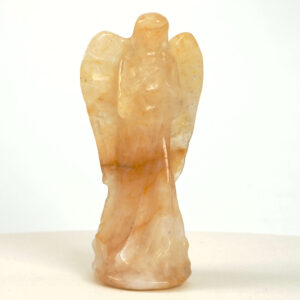 Golden Healer Engel Krystal Sten på hvid baggrund