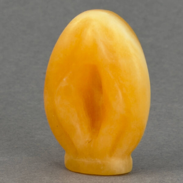 Krystal Vagina 4,5 cm sten gul calsit