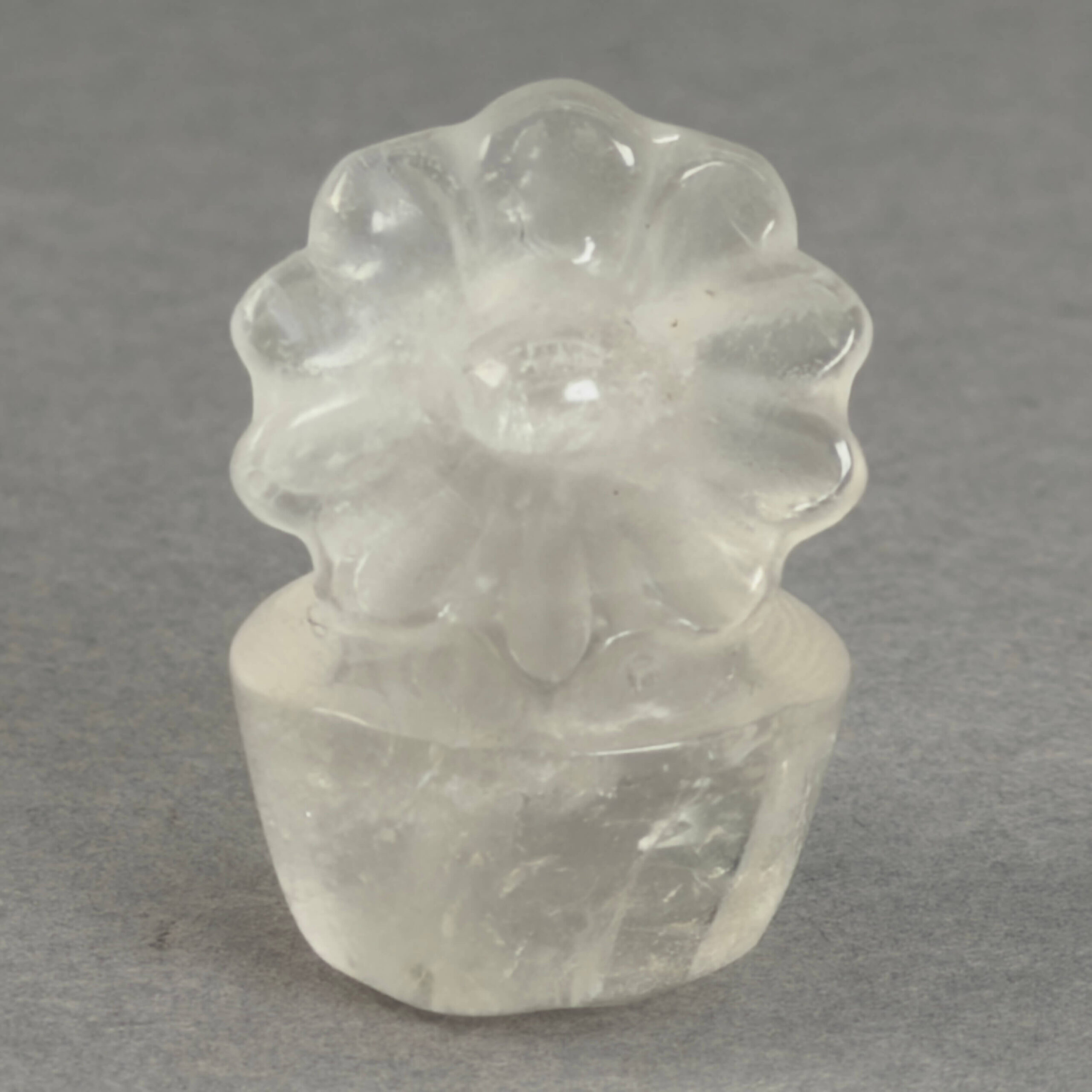 Krystal blomst i potte 3 cm bjergkrystal