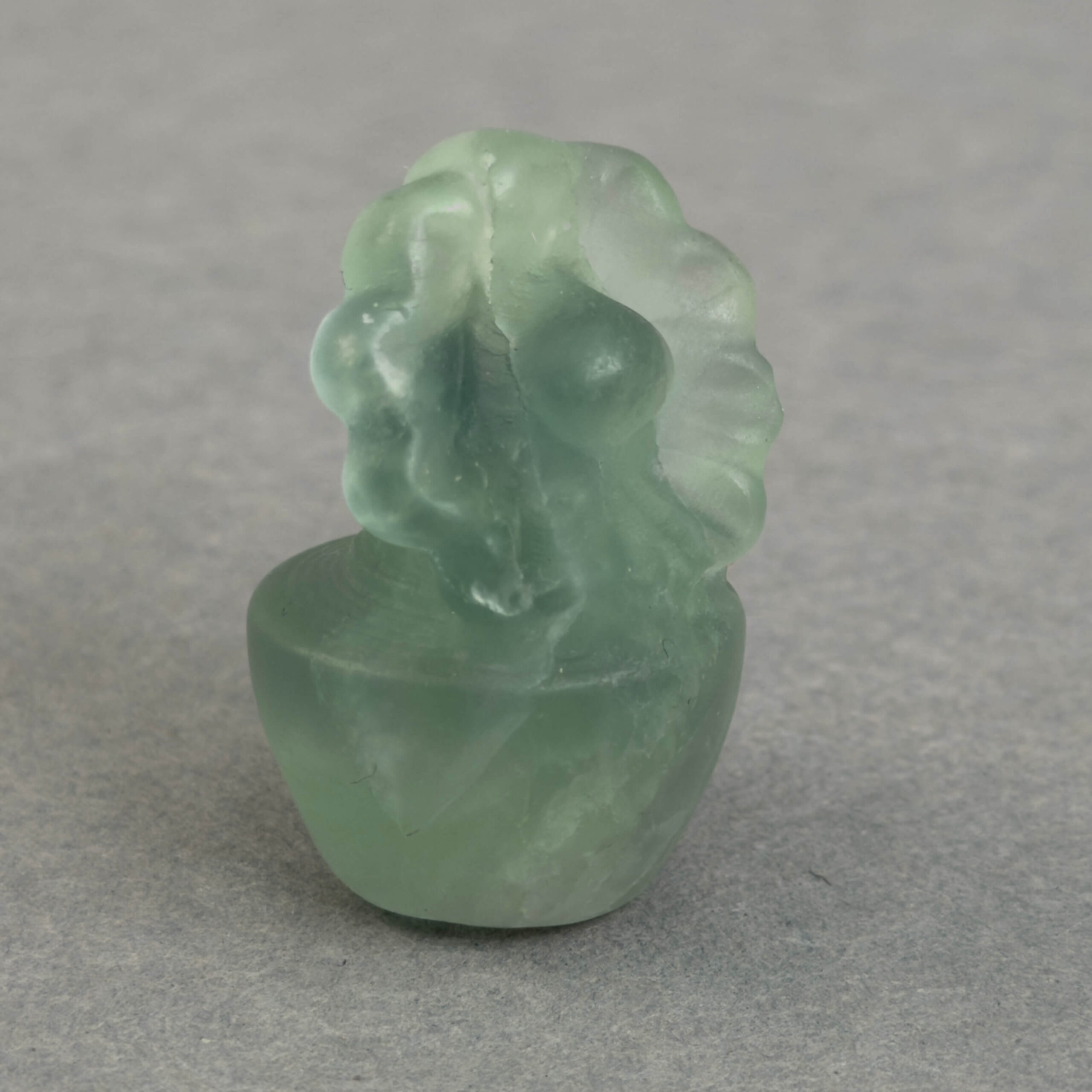 Krystal blomst i potte 3 cm grøn fluorit