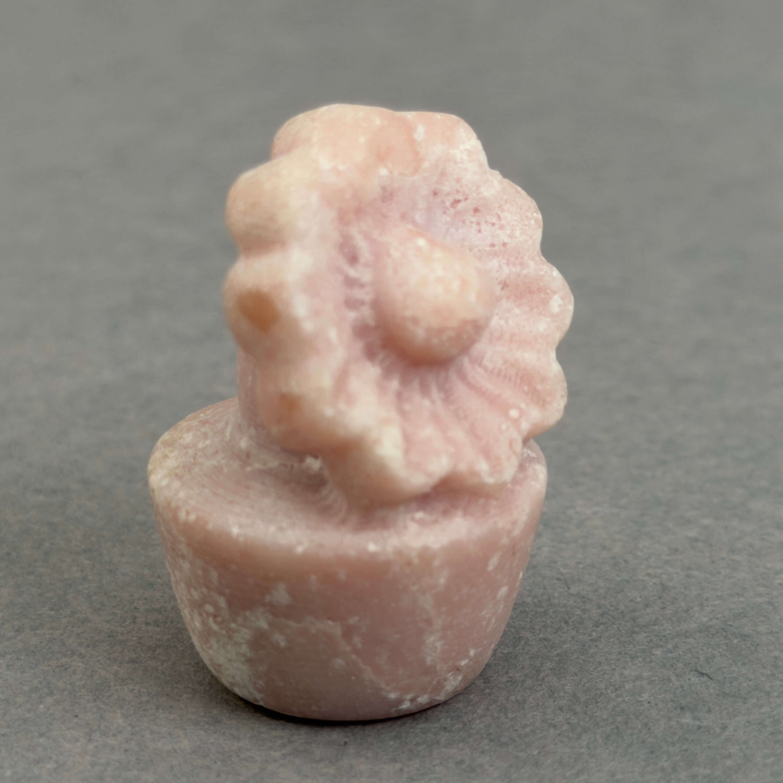 Krystal blomst i potte 3 cm pink opal