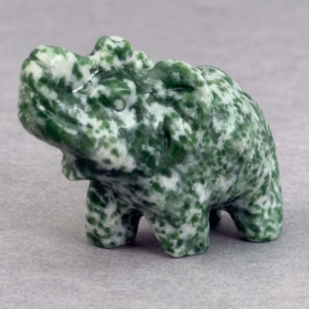 Krystaller mod stress 6 Krystal elefant 3 cm sten agat træ