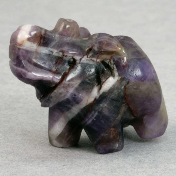 Krystal elefant 3 cm sten ametyst