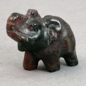 Krystal elefant 3 cm sten granat