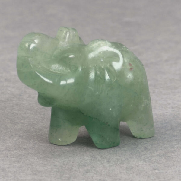 Krystal elefant 3 cm sten grøn aventurin