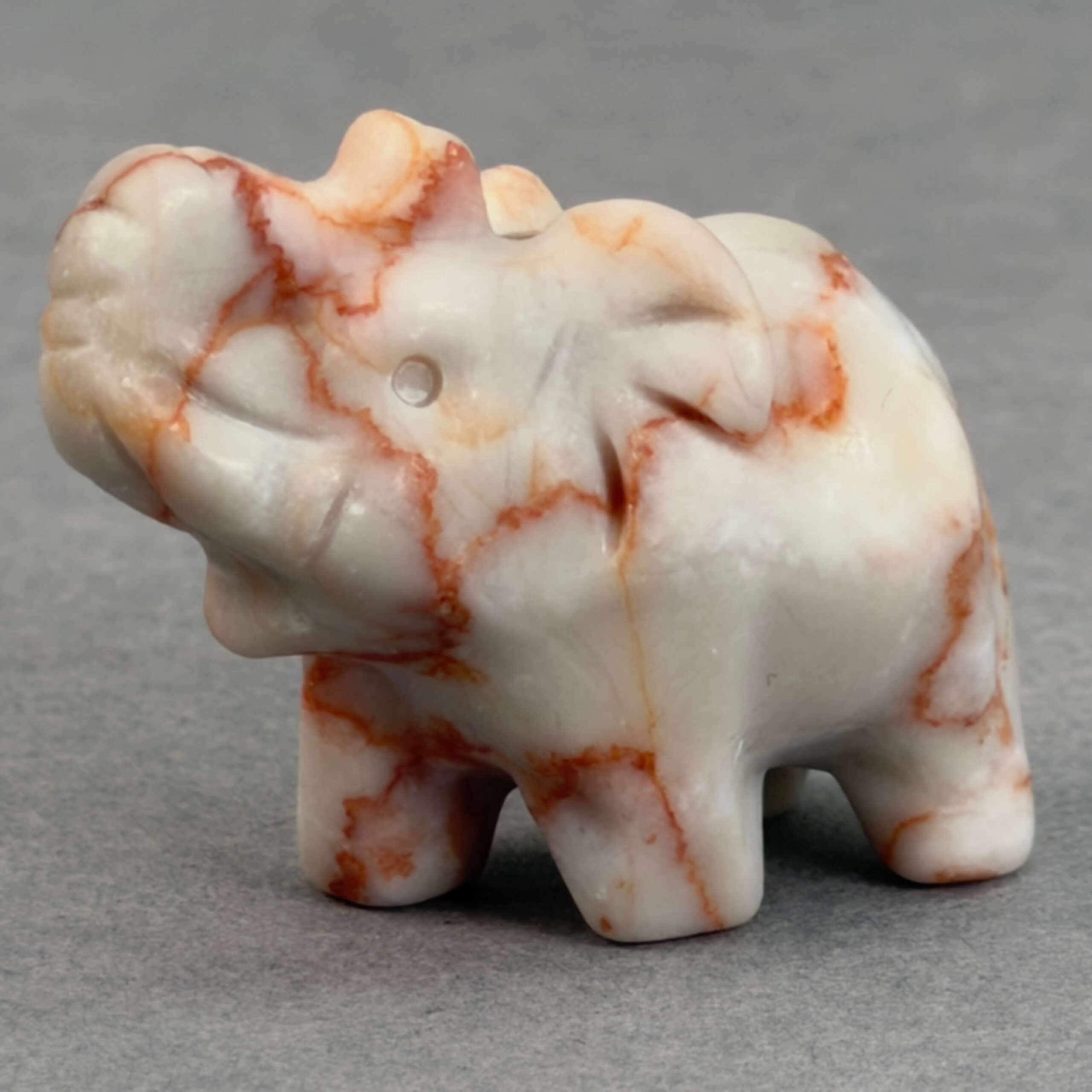 Krystal elefant 3 cm sten jaspis rød net