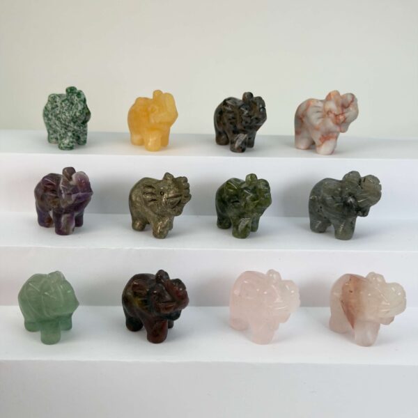 Krystal elefant 3 cm sten oversigtsbillede