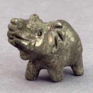 Krystal elefant 3 cm sten pyrit