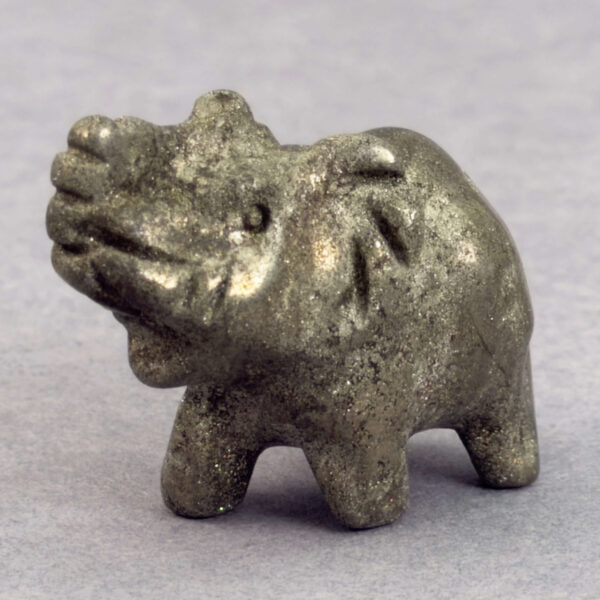 Krystal elefant 3 cm sten pyrit
