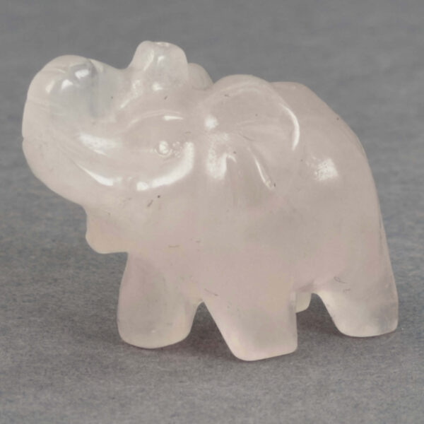 Krystal elefant 3 cm sten rosakvarts